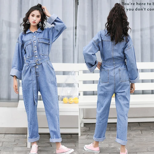 Autumn New Long Sleeve Jumpsuit Denim Woman Overalls Loose Tutine Estive Donna Fashion Overalls Jeans For Women
Autumn New Long Sleeve Jumpsuit Denim Woman Overalls Loose Tutine Estive Donna Fashion Overalls Jeans For Women