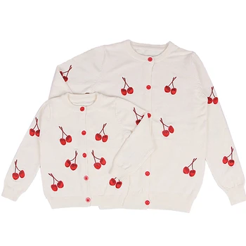 Spring Autumn Family Matching Sweater Mother Daughter Cherries Embroidery Knitted Cardigan Mom Baby Girls Boys Match Knitwear
Spring Autumn Family Matching Sweater Mother Daughter Cherries Embroidery Knitted Cardigan Mom Baby Girls Boys Match Knitwear