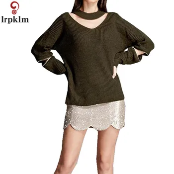 Women V-Neck Hanging Neck Knit Sweater Winter Women New Loose Breathable Solid Color Zipper Long Sleeve Casual Sweater CH340
Women V-Neck Hanging Neck Knit Sweater Winter Women New Loose Breathable Solid Color Zipper Long Sleeve Casual Sweater CH340