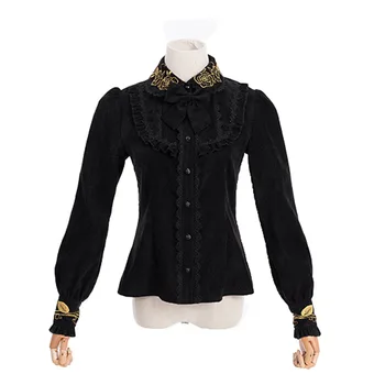 Winter Corduroy Floral Embroidery Lolita Blouse For Women Gothic Costume Sweet Princess Top Bow Tied Frill Neck Shirt Ladies
Winter Corduroy Floral Embroidery Lolita Blouse For Women Gothic Costume Sweet Princess Top Bow Tied Frill Neck Shirt Ladies
