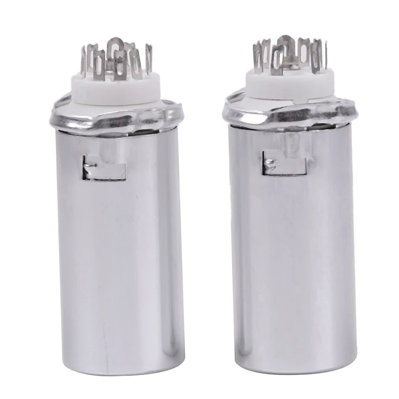 2pcs Ceramics Socket GZC9-F-B-55 9 Pin Silver With Shield Caps Scaffolding Tube Sockets For 12AX7 | Электроника