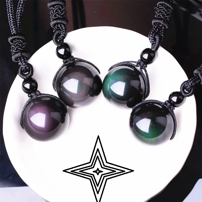 10-20MM Black Obsidian Rainbow Eye Ball Necklace Render Lucky Love Natural Stone Buddhism Pendant Neclaces For Women Men Gifts
10-20MM Black Obsidian Rainbow Eye Ball Necklace Render Lucky Love Natural Stone Buddhism Pendant Neclaces For Women Men Gifts