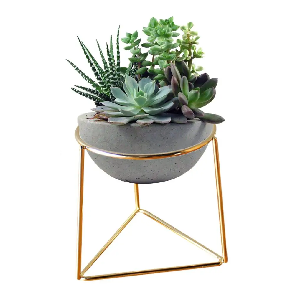Creative Desktop White Mini Ceramic Plant Flower Pots Planter with Geometric Golden Iron Rack Holder for Flower Succulent Plants
Creative Desktop White Mini Ceramic Plant Flower Pots Planter with Geometric Golden Iron Rack Holder for Flower Succulent Plants