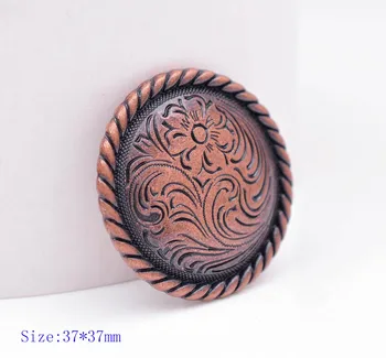 6PC 37*37 MM Antique Copper Flower Engraved Rope Side Metal Leathercraft Handbag Belt Concho Accessories Screwback
6PC 37*37 MM Antique Copper Flower Engraved Rope Side Metal Leathercraft Handbag Belt Concho Accessories Screwback