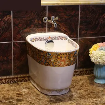 European Style Washing Mop Pool Balcony Art Mop Pool Household Mop Basin Bathroom Large Size Ceramic Mop sinks Pool
European Style Washing Mop Pool Balcony Art Mop Pool Household Mop Basin Bathroom Large Size Ceramic Mop sinks Pool