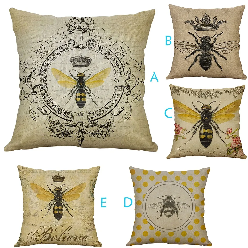 European style Retro Small Bee Linen Pillow Home Car Cushion Cover New Arrival Dropshipping
European style Retro Small Bee Linen Pillow Home Car Cushion Cover New Arrival Dropshipping