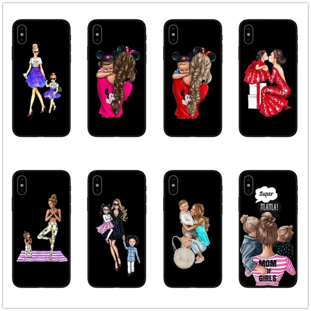 Black Brown Hair Baby Mom Girl DAD phone case Cover For iPhone X XS Max XR 8 7 6 6s Plus 5 5s SE black soft Silicone Woman coque
Black Brown Hair Baby Mom Girl DAD phone case Cover For iPhone X XS Max XR 8 7 6 6s Plus 5 5s SE black soft Silicone Woman coque