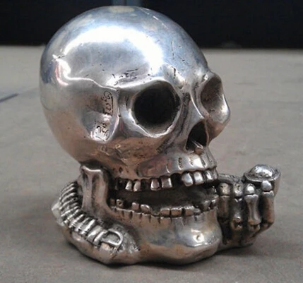 Copper Brass CHINESE crafts Asian Elaborate Chinese Tibetan collectable white copper skull framework statue high: 13cm
Copper Brass CHINESE crafts Asian Elaborate Chinese Tibetan collectable white copper skull framework statue high: 13cm