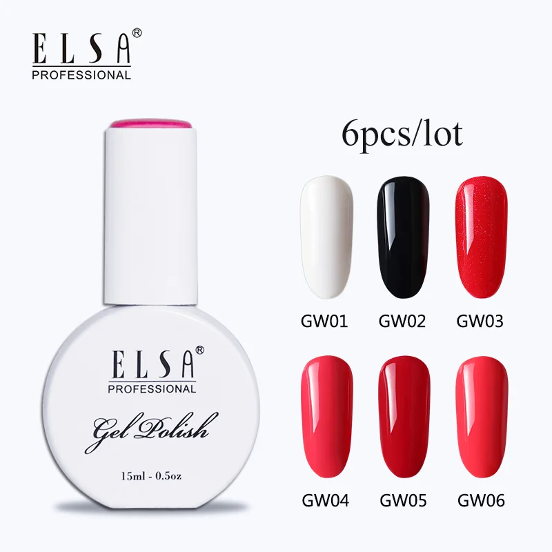 ELSA 6pcs Pure Color UV Gel Nail Polish Set For Nail Kit Nail Art Gel Varnishes Design Manicure Set Kit Hybrid Gel polish 15ml
ELSA 6pcs Pure Color UV Gel Nail Polish Set For Nail Kit Nail Art Gel Varnishes Design Manicure Set Kit Hybrid Gel polish 15ml