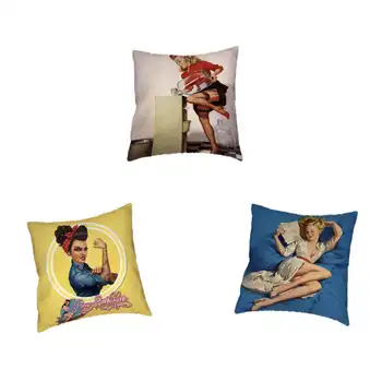 Vintage Pin Up Poster Charming Women Animal Pet Dog Cushion Cover Ethnic Bench 17*17Inch Barbecue Pattern Handmade Pillow Case
Vintage Pin Up Poster Charming Women Animal Pet Dog Cushion Cover Ethnic Bench 17*17Inch Barbecue Pattern Handmade Pillow Case