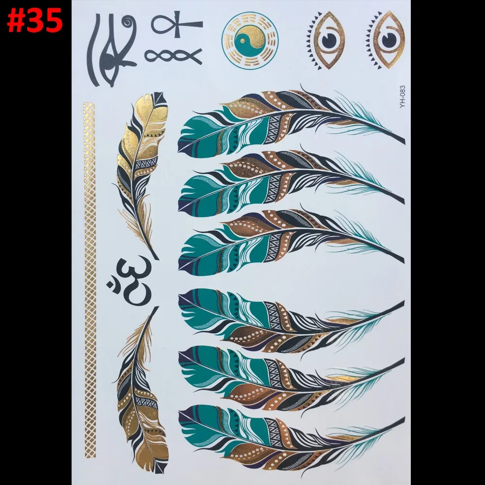 Green Gold feathers Painted body art sticker Bracelet tattoo black tattoo flash tattoos large fake India spends temporary tattoo
Green Gold feathers Painted body art sticker Bracelet tattoo black tattoo flash tattoos large fake India spends temporary tattoo