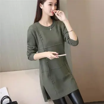 2018 Autumn and Winter New Knitted Sweater Women Long Style Pullover Autumn with Matching Bottom Sweaters LJ0894
2018 Autumn and Winter New Knitted Sweater Women Long Style Pullover Autumn with Matching Bottom Sweaters LJ0894