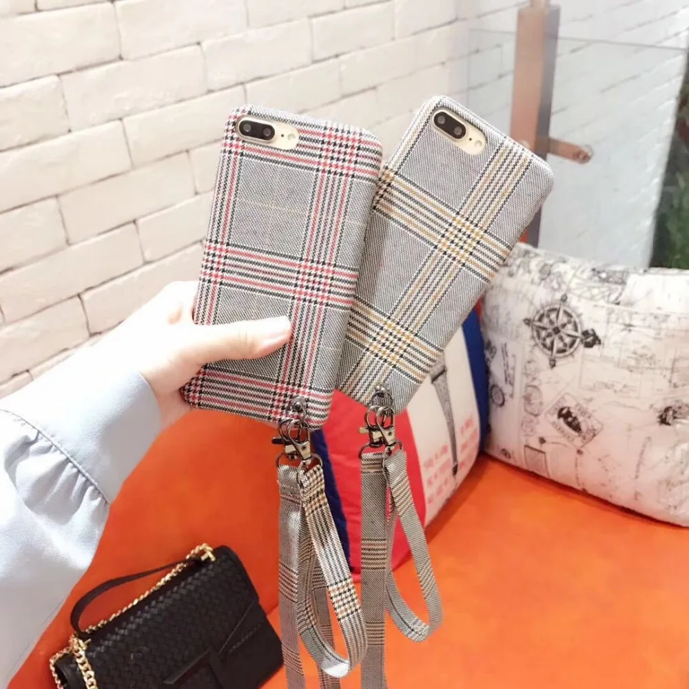Kuutti Squishy Vintage Cloth Fabric Check Grid Cell Phone case with Neck Lanyard Strap & Wrist Strap Cover for iPhone 6 7 Plus X
Kuutti Squishy Vintage Cloth Fabric Check Grid Cell Phone case with Neck Lanyard Strap & Wrist Strap Cover for iPhone 6 7 Plus X