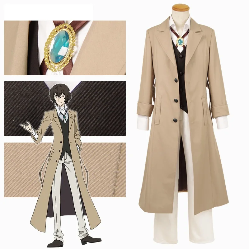 High-Q Unisex Japan Anime Cosplay Bungo Stray Dogs Dazai Osamu Cosplay Costumes Trench Sets
High-Q Unisex Japan Anime Cosplay Bungo Stray Dogs Dazai Osamu Cosplay Costumes Trench Sets