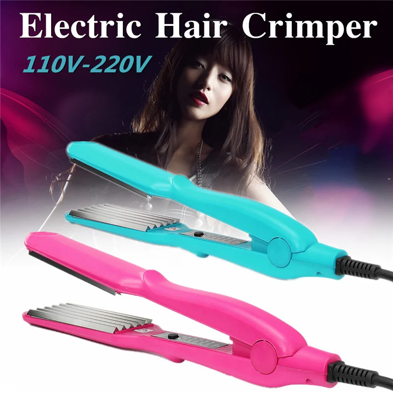 

110V-220V 65W Hair Curler Crimper Crimping Wave Iron Ceramic Titanium Plate Waver EU Plug Rapid Warming Portable Palm-sized