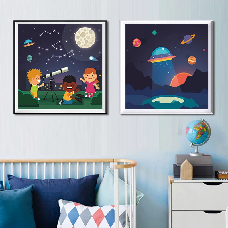 Darkness MoonRocket Ship Explores Space Cartoon Cute Art Canvas Poster Painting No Frame Modern Children Room Decor Wall Picture
Darkness MoonRocket Ship Explores Space Cartoon Cute Art Canvas Poster Painting No Frame Modern Children Room Decor Wall Picture