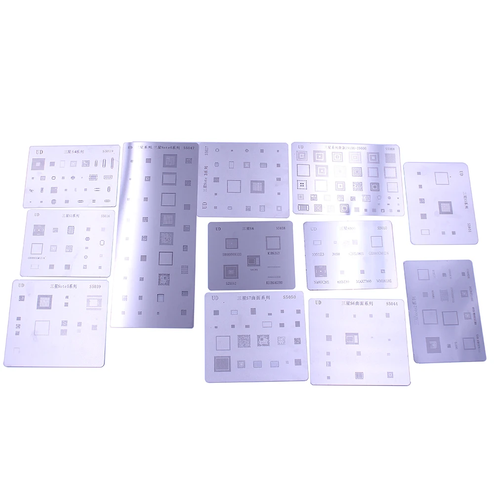 12pcs/lot IC Chip BGA Reballing Stencil Kits Set Solder Template For Samsung Galaxy S3 S4 S5 S6 S7 S8 NOTE3/4/5/6 Rework Repair
12pcs/lot IC Chip BGA Reballing Stencil Kits Set Solder Template For Samsung Galaxy S3 S4 S5 S6 S7 S8 NOTE3/4/5/6 Rework Repair