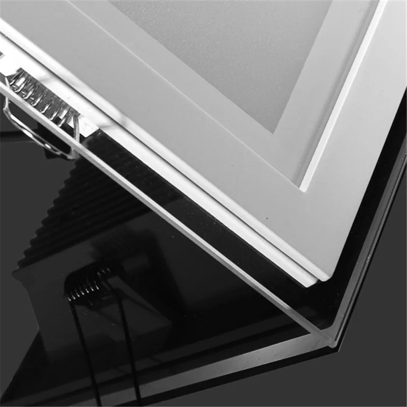 Description Picture 5 of item18 Watt LED Panel Downlight Square Glass Panel Lights High Brightness Ceiling Recessed Lamps AC85-265 With adapter