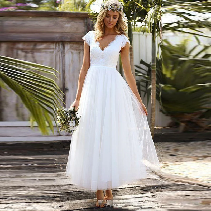 Wedding Dress 2019 Cap Sleeve Lace Bodice Ankle-Length Wedding Party Dress A line vestido de noiva Bridal Gowns robe de mariee
Wedding Dress 2019 Cap Sleeve Lace Bodice Ankle-Length Wedding Party Dress A line vestido de noiva Bridal Gowns robe de mariee