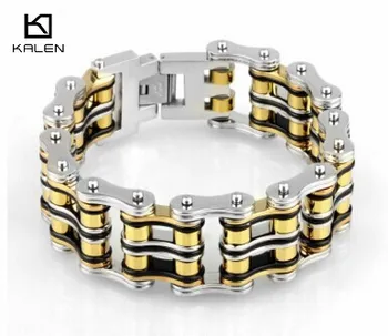 Kalen Fashion Jewelry 22.5cm Stainless Steel Bike Chain Men's Bracelet Yellow & Silver Heavy Chunky Link Chain Bracelet Bangle
Kalen Fashion Jewelry 22.5cm Stainless Steel Bike Chain Men's Bracelet Yellow & Silver Heavy Chunky Link Chain Bracelet Bangle