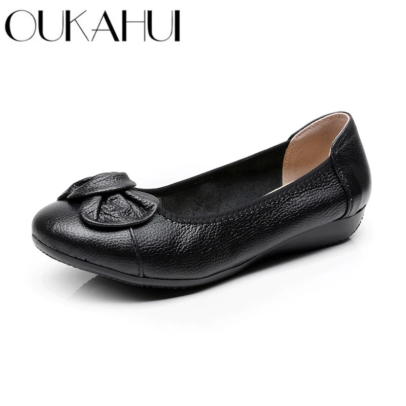 OUKAHUI Spring Autumn Genuine Leather Women Ballet Flats Shoes Black Slip-On Heart-Shaped Bowknot Soft Light Ladies Flat Shoes
OUKAHUI Spring Autumn Genuine Leather Women Ballet Flats Shoes Black Slip-On Heart-Shaped Bowknot Soft Light Ladies Flat Shoes
