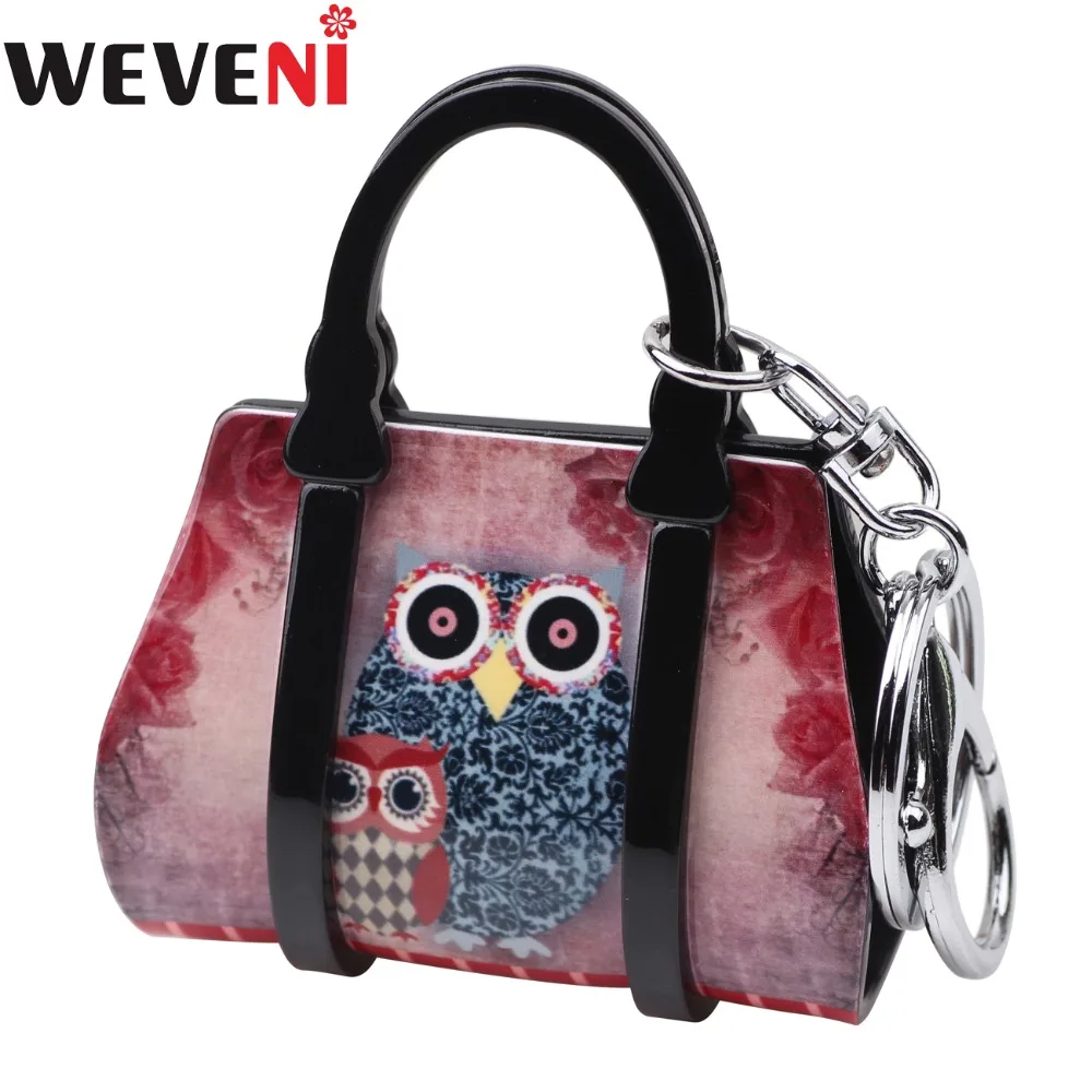 WEVENI Acrylic Handbag Shape Owl Bird Pattern Key Chain Key Ring 2017 Trendy Jewelry Wholesale For Women Girl Bag Accessory
WEVENI Acrylic Handbag Shape Owl Bird Pattern Key Chain Key Ring 2017 Trendy Jewelry Wholesale For Women Girl Bag Accessory