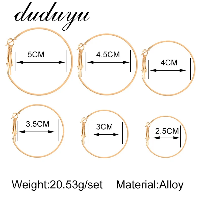 2019 New 6pairs/set Hoop Earrings Fashion Big Round Gold Silver Color For Women Fashion Ear Jewelry Hyperbole Brincos
2019 New 6pairs/set Hoop Earrings Fashion Big Round Gold Silver Color For Women Fashion Ear Jewelry Hyperbole Brincos