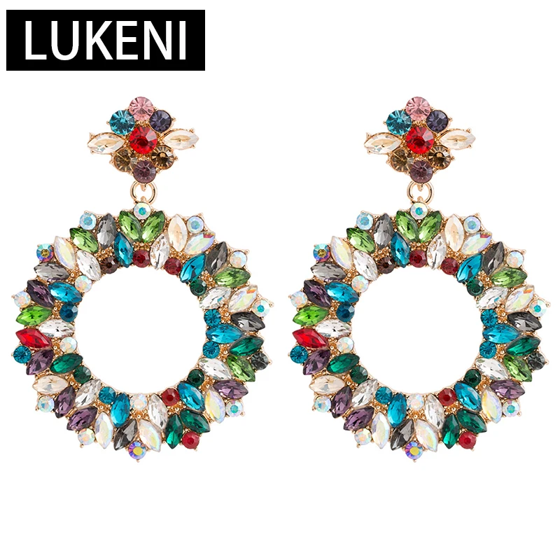 New Multicolor Brand Big Round Crystal Rhinestone Dangle Drop Earrings for Women Fashion Jewelry Trendy Boho Statement Earrings
New Multicolor Brand Big Round Crystal Rhinestone Dangle Drop Earrings for Women Fashion Jewelry Trendy Boho Statement Earrings