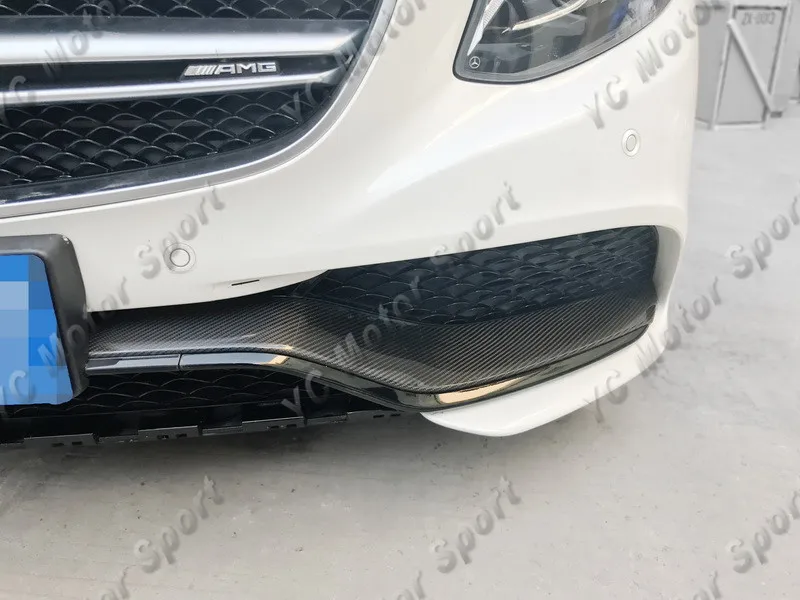2015-2017 Mercedes Benz C217 S63 Coupe OEM Style Front Bumper Center Upper Lip Addon 4 PCS CF (52)