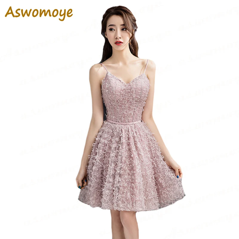 Aswomoye Sexy Short Evening Dress 2018 New Party Dresses Backless Spaghetti Strap V-Neck Formal Prom Dress robe de soiree
Aswomoye Sexy Short Evening Dress 2018 New Party Dresses Backless Spaghetti Strap V-Neck Formal Prom Dress robe de soiree