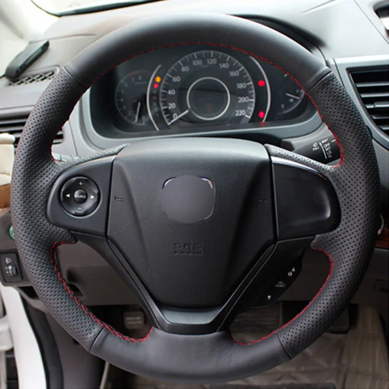 Top Leather Steering Wheel Hand-stitch on Wrap Cover For Honda CRV CR-V 2012-15
Top Leather Steering Wheel Hand-stitch on Wrap Cover For Honda CRV CR-V 2012-15