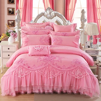 8/10Pcs Luxury Pink Color King Queen Size Royal Bedding Set Embroidery Stain Jacquard Wedding Bed set Duvet Cover Bed Spread
8/10Pcs Luxury Pink Color King Queen Size Royal Bedding Set Embroidery Stain Jacquard Wedding Bed set Duvet Cover Bed Spread