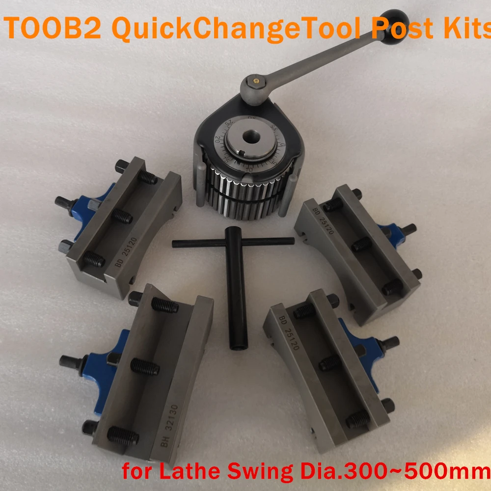 TOOB2 Lathe Swing Dia. 300~500mm Quick Change Tool QCT Post Turret Kits include 1pcs tool post+4pcs Tool Holders
TOOB2 Lathe Swing Dia. 300~500mm Quick Change Tool QCT Post Turret Kits include 1pcs tool post+4pcs Tool Holders