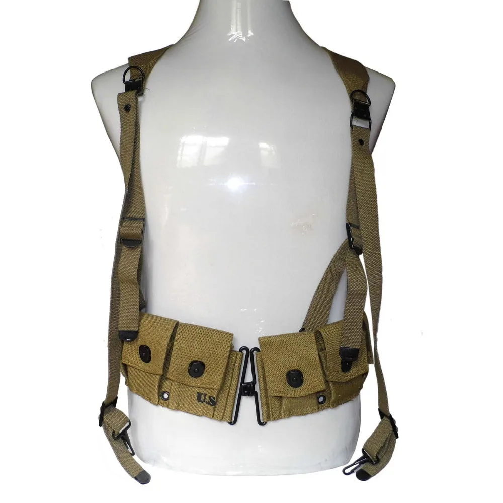 WW2 WWII US MAGAZINE BELT AND SOLDIER SUSPENDERS STRAP FULL SET MILITARY SOLDIER COMBINATION
WW2 WWII US MAGAZINE BELT AND SOLDIER SUSPENDERS STRAP FULL SET MILITARY SOLDIER COMBINATION