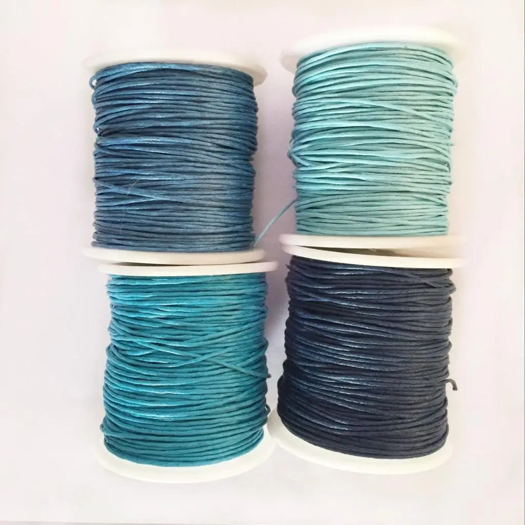 12 Rolls 80 Meters 1mm Waxed Cotton Cords Thread for DIY Bracelet Jewelry Making 12 Colors