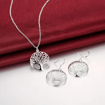 Wisdom Tree Necklace Earrings N925 stamp Silver color Tree of Life Pendant Necklace and Earrings Christmas Gifts Jewelry Set
Wisdom Tree Necklace Earrings N925 stamp Silver color Tree of Life Pendant Necklace and Earrings Christmas Gifts Jewelry Set