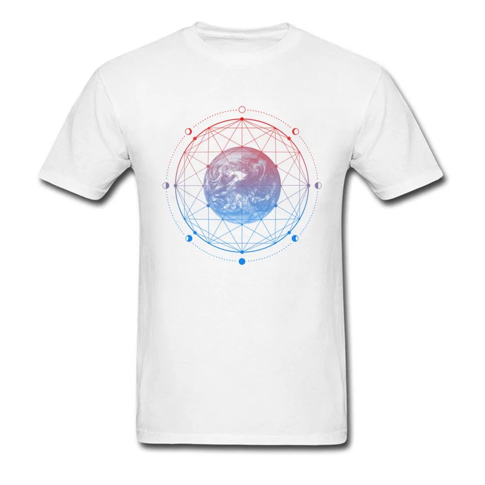 Moon Phases Pure Cotton Tops Shirt for Men Printing T Shirt Casual Graphic Crew Neck Tee-Shirts Short Sleeve Top Quality Moon Phases white
