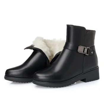 2019 New Winter Genuine Leather Shoes Women Boots with Thick Warm Plush and Wool Boots Women Shoes Fashion Snow Boots Plus Size
2019 New Winter Genuine Leather Shoes Women Boots with Thick Warm Plush and Wool Boots Women Shoes Fashion Snow Boots Plus Size