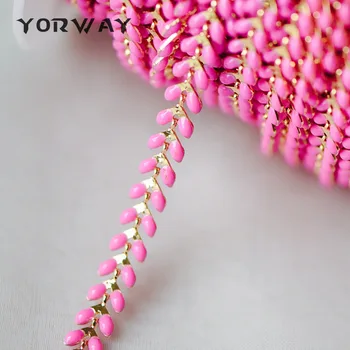 Gold plated Brass Enamel Chevron Chain 6.3mm, Herringbone Fish bone Designer Chain, Tarnish Resistant Hot Pink (#LK-160-7)
Gold plated Brass Enamel Chevron Chain 6.3mm, Herringbone Fish bone Designer Chain, Tarnish Resistant Hot Pink (#LK-160-7)