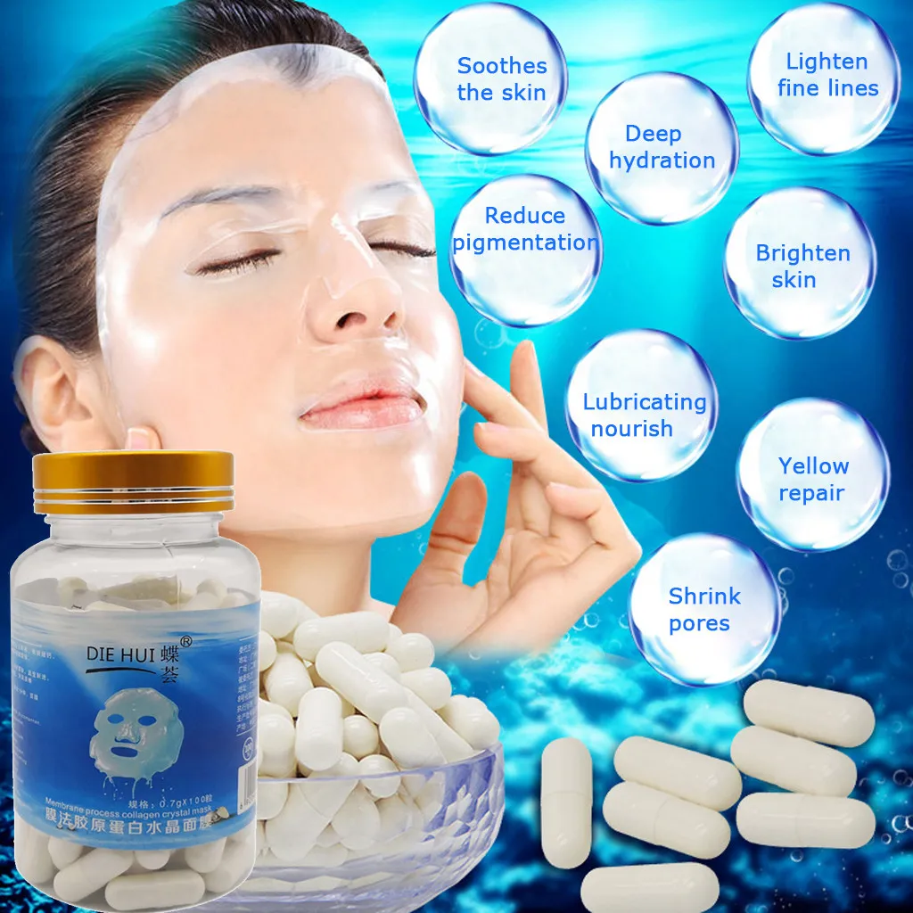 100 Pills Capsules Mask Membrane Process Collagen Crystal Mask Capsule Collagen Moisturizing Acne DIY Mask Brighten Skin Beauty
100 Pills Capsules Mask Membrane Process Collagen Crystal Mask Capsule Collagen Moisturizing Acne DIY Mask Brighten Skin Beauty