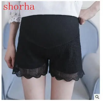 White Summer Maternity Shorts Elastic Waist Belly for Pregnant Women Fashion Black Lace Pregnancy Short Pants | Мать и ребенок
