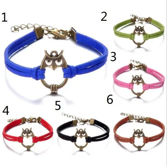 1pcs infinity handmade bracelet Vintage Antique bronze owl Charms Infinity Bangles Leather Bracelet 6462-6467
1pcs infinity handmade bracelet Vintage Antique bronze owl Charms Infinity Bangles Leather Bracelet 6462-6467