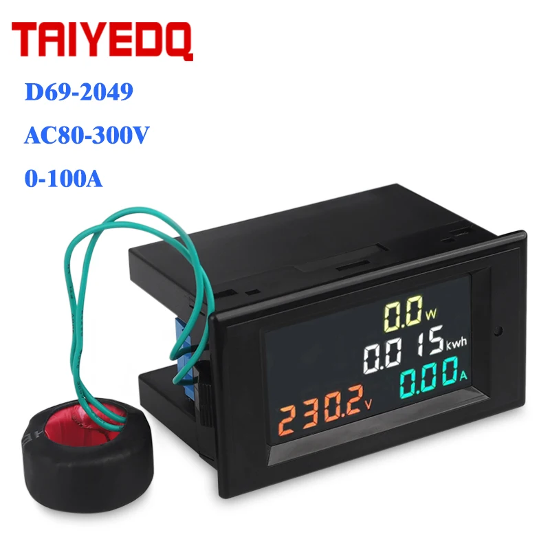D69-2049 Digital kwh panel meter 100A AC80-300V electric Power Energy Voltmeter Ammeter watt current meter with CT
D69-2049 Digital kwh panel meter 100A AC80-300V electric Power Energy Voltmeter Ammeter watt current meter with CT