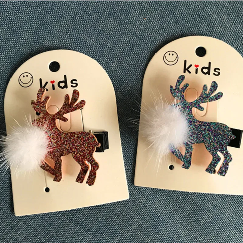 10pcs/lot Glitter Christmas Deer Hair Clip with White Pom Pom Red Blue New Year Party Animal Hairpin Cartoon Reindeer Barrette
10pcs/lot Glitter Christmas Deer Hair Clip with White Pom Pom Red Blue New Year Party Animal Hairpin Cartoon Reindeer Barrette