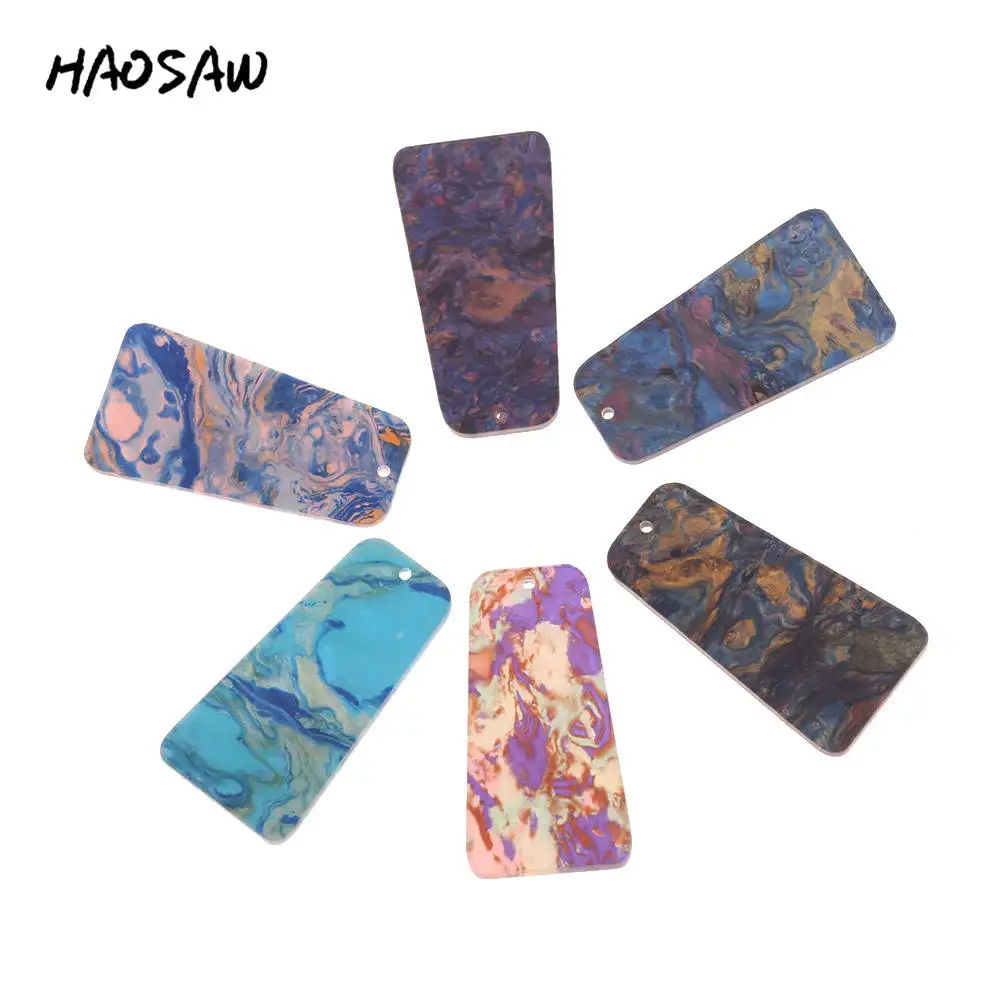 HAOSAW 20*39MM 6Pcs/Lot Acetic Acid Charm/Trapezoid/Oil Paint Design/DIY Jewelry/Jewelry Accessory/HandMade/Earring Findings
HAOSAW 20*39MM 6Pcs/Lot Acetic Acid Charm/Trapezoid/Oil Paint Design/DIY Jewelry/Jewelry Accessory/HandMade/Earring Findings