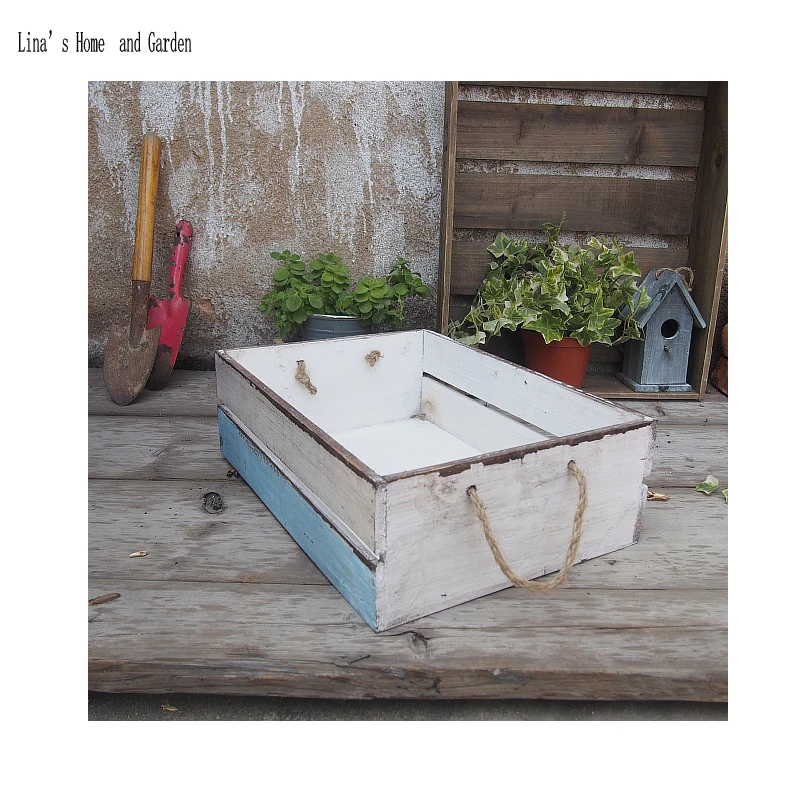 distressed painted handmade solid small decor wood crate (4)
