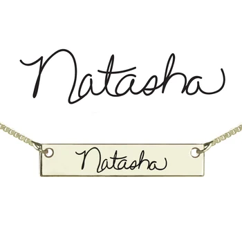 AILIN Custom Signature Bar Necklace Silver Engraved Name Bar Chain Necklace Unique Symbol of Your Identity Signature Jewelry
AILIN Custom Signature Bar Necklace Silver Engraved Name Bar Chain Necklace Unique Symbol of Your Identity Signature Jewelry
