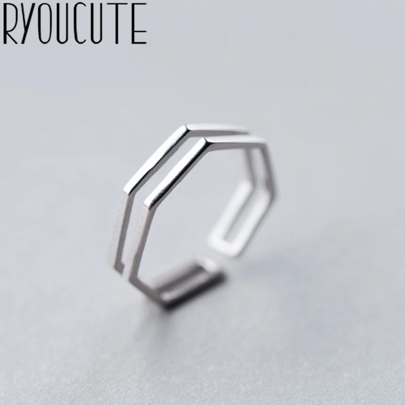 RYOUCUTE 100% Real 925 Sterling Silver Exaggerated Personality Layered Hexagon Rings for Women Statement Adjustable Finger Ring
RYOUCUTE 100% Real 925 Sterling Silver Exaggerated Personality Layered Hexagon Rings for Women Statement Adjustable Finger Ring