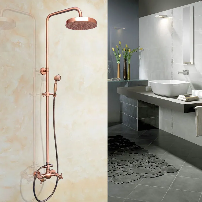 Vintage Red Copper Brass Wall Mounted Bathroom Rainfall Shower Faucet Set Mixer Tap Round Shower Head Dual Cross Handles arg522
Vintage Red Copper Brass Wall Mounted Bathroom Rainfall Shower Faucet Set Mixer Tap Round Shower Head Dual Cross Handles arg522