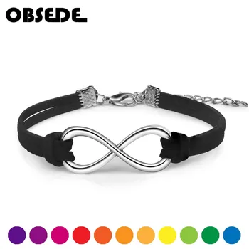 OBSEDE Fashion infinity Rope bracelet Hand-woven 15 Color silver Color Korean Velvet leather Fashion Wrap Leather Jewelry Women
OBSEDE Fashion infinity Rope bracelet Hand-woven 15 Color silver Color Korean Velvet leather Fashion Wrap Leather Jewelry Women